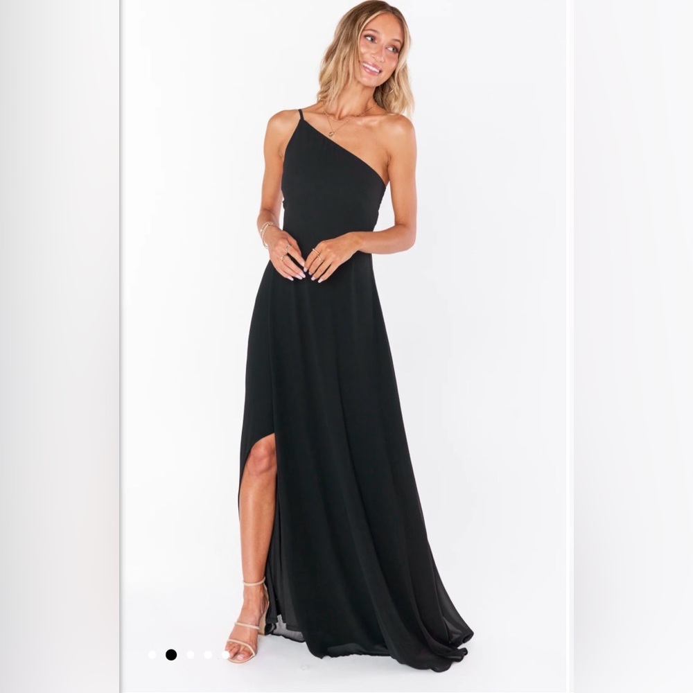 Show Me Your MuMu Black One-Shoulder High Side Slit Gown Size XS - New With Tag